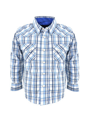 Pure Western Boys Cater L/S Shirt Royal 