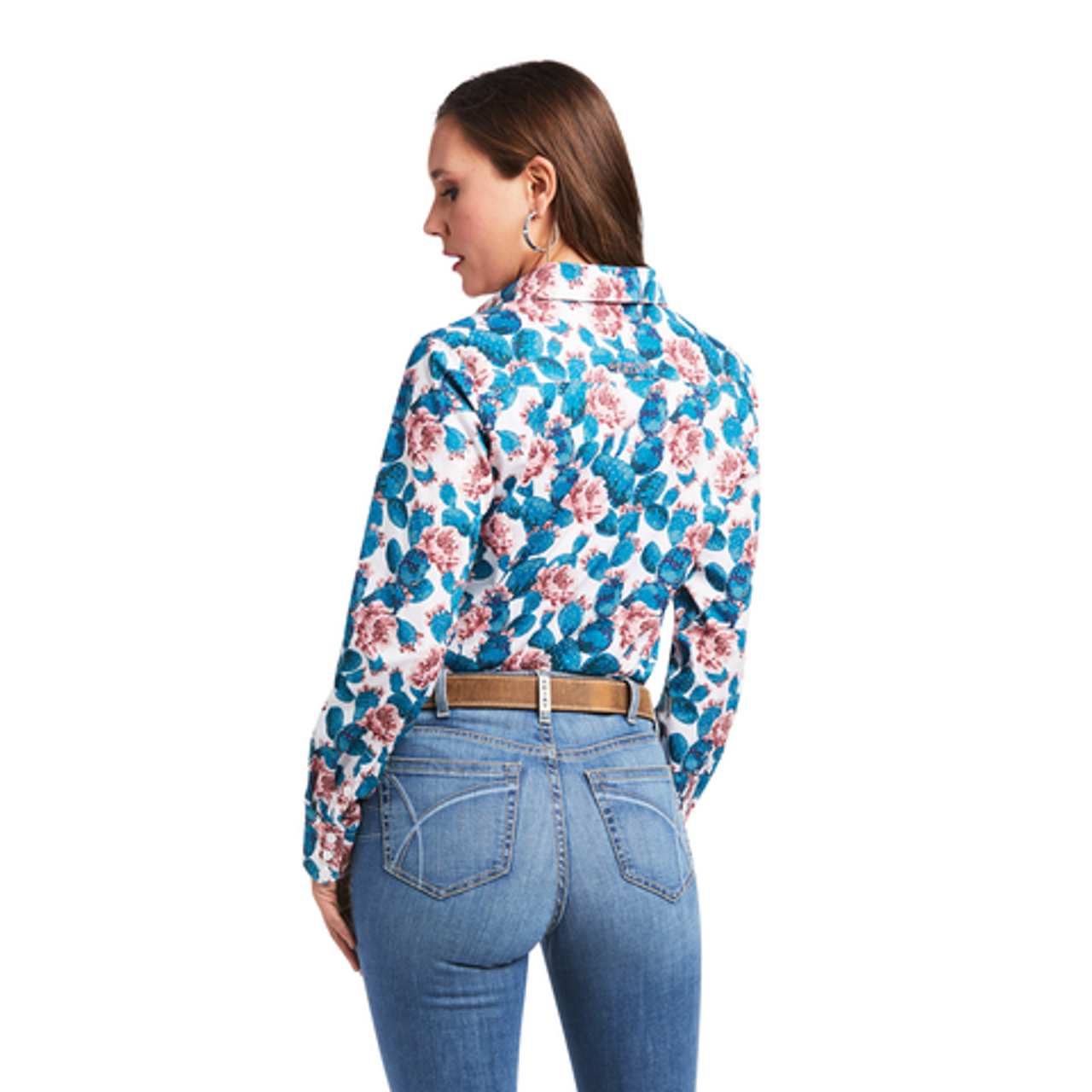 Ariat Womens Kirby L/S Shirt Hibiscus Cactus Print - Airds Of