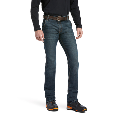 ARIAT MNS Rebar Graphic Hood Coastal Fjord - Felpa Con Cappuccio Uomo, Idrorepellente E Antimacchia