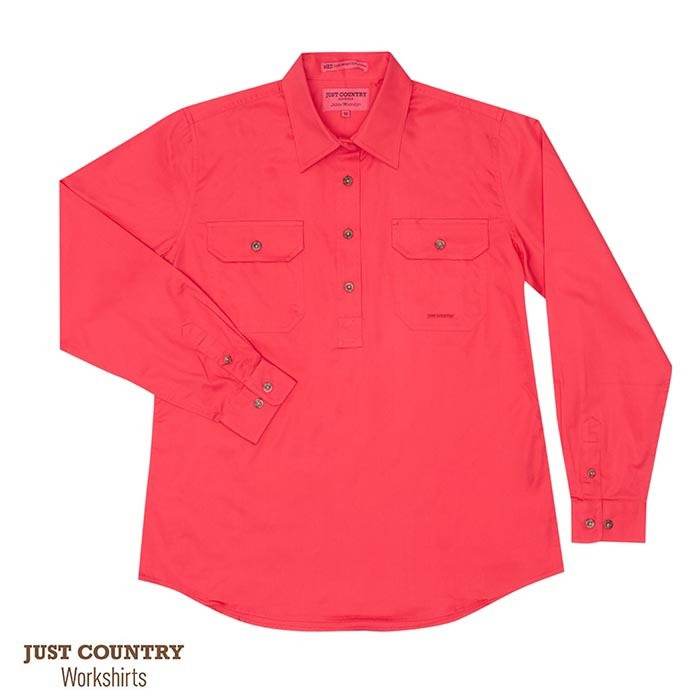2 Button Work Shirt Raspberry - Airds 