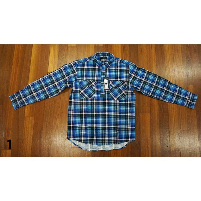 Milton Mens Half Button Flannelette 