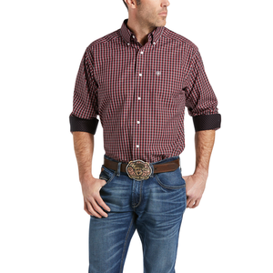 ARIAT MNS Team Logo Twill FTD LS Shrt Nero Camicia Uomo