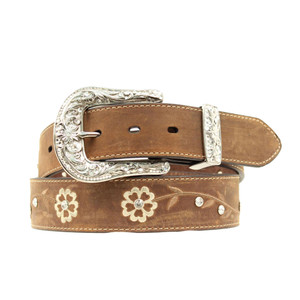 ARIAT WMS FLOWER BELT 1-1/2" BROWN A1510202