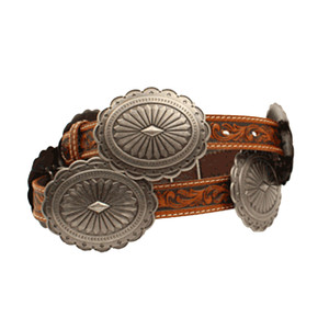 ARIAT WMS FLORAL EMBOSSED BELT 1" TAN A1530508