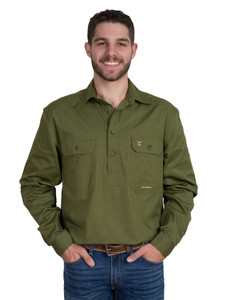 Men's - Cameron Work Shirt 1/2 button in Olive