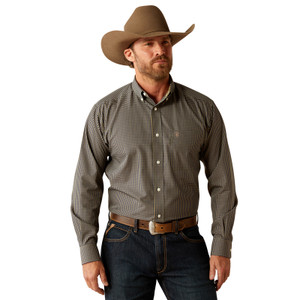ARIAT MNS WRINKLE FREE FERRIS LS SHIRT- NAVY