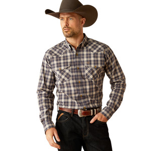 ARIAT MNS RELENTLESS PURSUIT LS SNAP SHIRT- ODYSSEY GREY