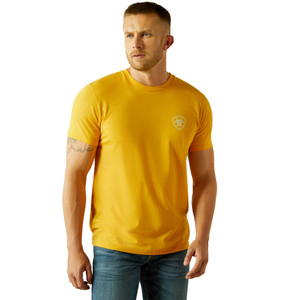 ARIAT MNS RODEO PROUD SS TEE - GOLD HEATHER