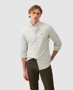 RODD & GUNN GUNN CHECK OXFORD SF SHIRT - FERN