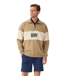 R.M WILLIAMS HERITAGE 1/4 ZIP SWEATSHIRT- AUBERGINE