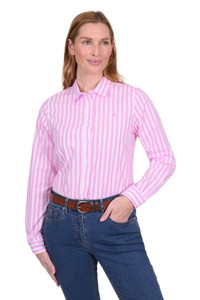 THOMAS COOK WMNS CHARLOTTE LS SHIRT- PINK/WHITE
