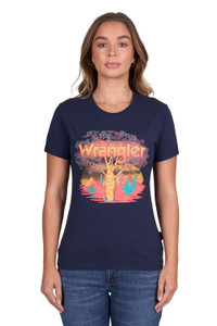 WRANGLER WMNS LOTTIE SS TEE - NAVY