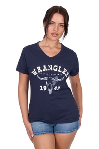 WRANGLER WMNS REESE SS TEE - NAVY
