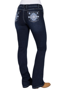 PURE WESTERN WMNS LYN R RIDER JEANS 36L- MIDNIGHT
