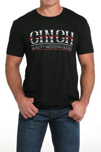 CINCH MENS SERAPE STRIPE GRAPHIC LOGO TEE BLACK MTT1690697