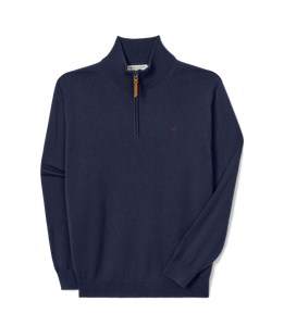 R.M.Williams Ernest Merino  1/4 Zip Knit Navy