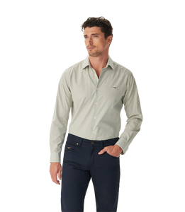 R.M.Williams Sommers Poplin Stripe Shirt White/Green