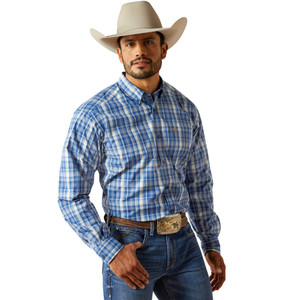 ARIAT MNS PRO SERIES SOLOMAN LS SHIRT- ROYAL BLUE