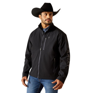 ARIAT MNS LOGO SOFTSHELL JACKET- PHANTOM/GREY SOUTHWEST