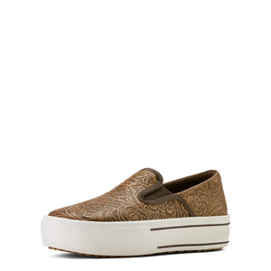ARIAT WMS SKYLAR SLIP ON - BROWN FLORAL EMBOSS