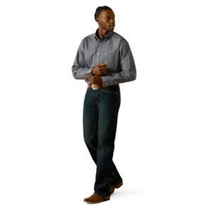 ARIAT MENS WRINKLE FREE DALE LS SHIRT NAVY