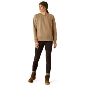 ARIAT WOMENS REBAR LIGHTWEIGHT SWEAT OATMEAL