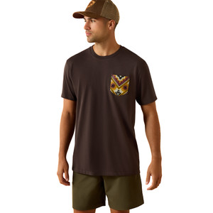 ARIAT MNS SOUTHWEST LONGEST HORN SS TEE VINTAGE BLACK