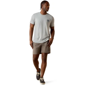 ARIAT MNS BANNER BADGE SS TEE GREY HEATHER