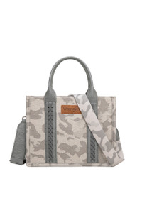 CAMO PRINT CROSSBODY BAG IN LIGHT GREY