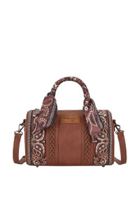 PAISLEY BARREL BAG IN TAN