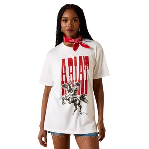 ARIAT WMS COWBOY COMIC SS TEE WHITE