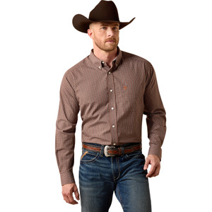 Ariat Mens Wrinkle Free Coen Classic Fit L/S Shirt Chestnut Plaid