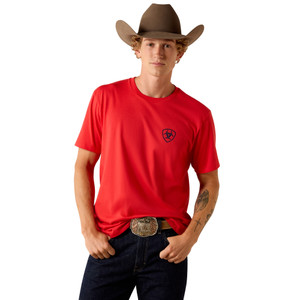 ARIAT MNS CHINELOS HEX SS TEE MARS RED