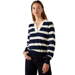 ARIAT WMS LANGSETT SWEATER NAVY STRIPE RUGBY