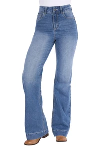 PURE WESTERN WOMENS BANKS TROUSER JEAN IN RETRO BLUE 34L