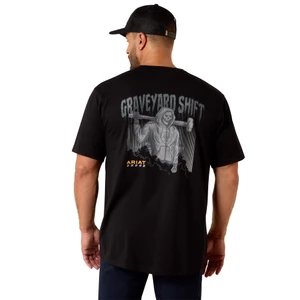 ARIAT MENS REBAR WORKMAN GRAVEYARD SS TEE BLACK