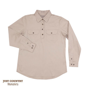Wmn's - Jahna Work Shirt 1/2 button in Stone