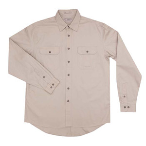 Men's - Evan Work Shirt Full button in Stone Men's - Evan Work Shirt Full button in Stone