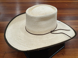 Sunbody ALEX Hat - 4.5" BRIM STANDARD PALM CHOCOLATE BOUND EDGE