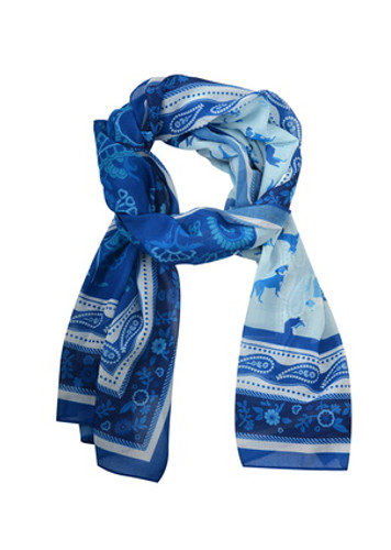 Thomas Cook Everyday Print Scarf Blue(Dogs&Paisley)