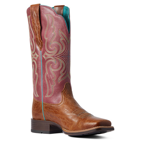 ARIAT WMS PRIMERA STRETCHFIT DARK TAN / POMEGRANATE