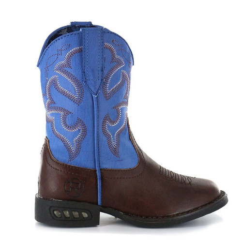 LIGHTNING COWBOY BOOT BROWN/BLUE