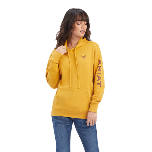 ARIAT WMS REAL LOGO HOODIE NUGGET GOLD