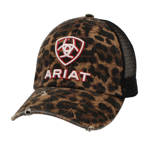 ARIAT WMS PONYFLO CAP LEOPARD PRINT / BLACK