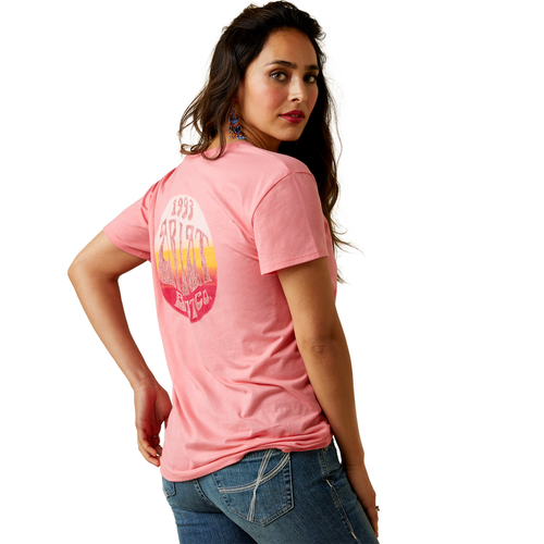 ARIAT WMS GROOVY SS TEE CORAL HEATHER