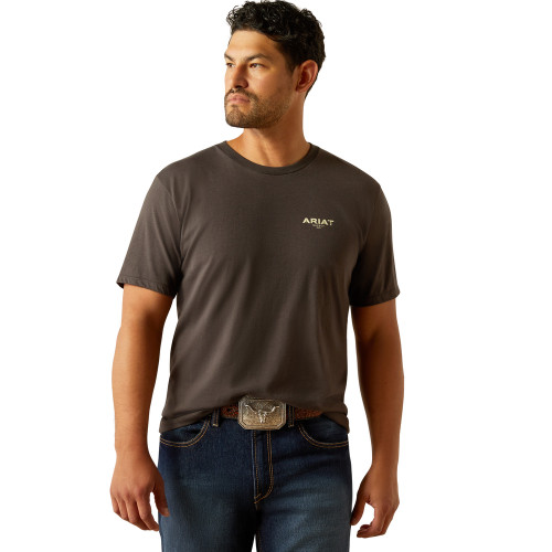 ARIAT MNS EXPLORE CIRCLE SS TEE - VINTAGE BLACK