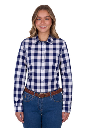 THOMAS COOK WMNS SCARLET LS SHIRT- NAVY/WHITE