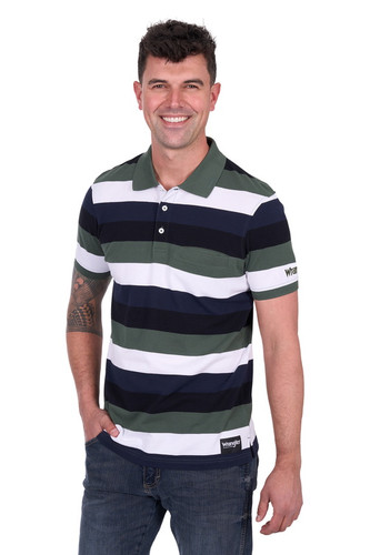 MENS ALAN 1PKT SS POLO IN NAVY/CYPRESS