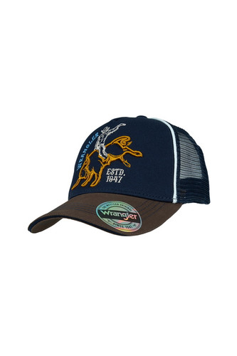 KIDS ROBERT TRUCKER CAP  NAVY/DARK TAN