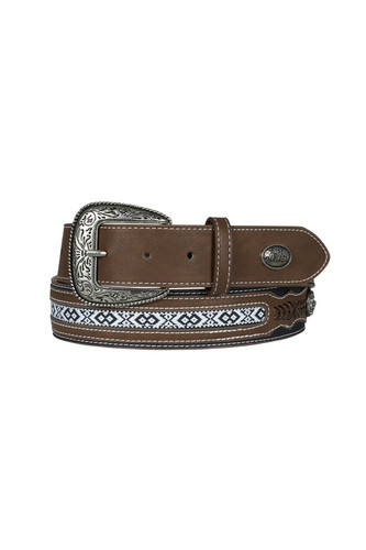 PURE WESTERN CLAYTON MENS BELT- TAN/BLACK